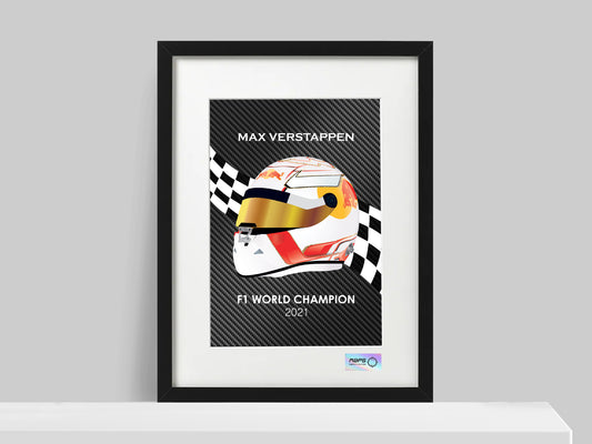 Carbon Poster - Max Verstappen 2021 F1 World Champion