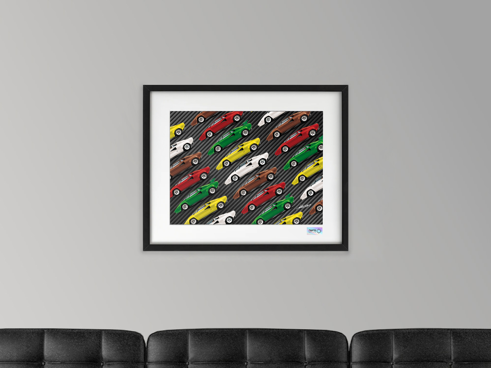 Carbon Poster - MAPS x LARSON - Lamborghini Countach 1979 - POP ART 02