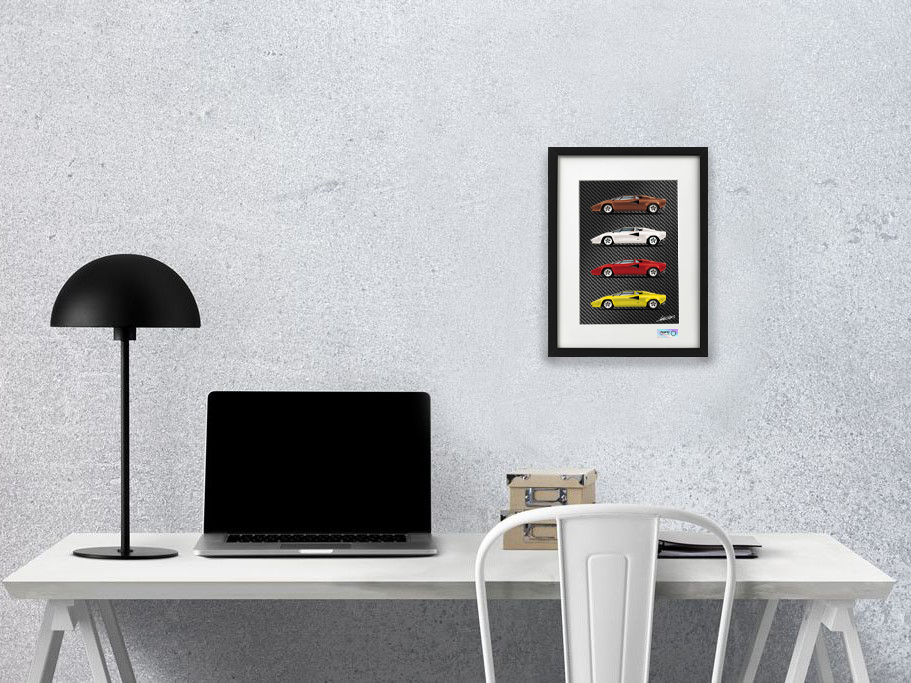 Carbon Poster - MAPS x LARSON - Lamborghini Countach 1979 - Four Cars