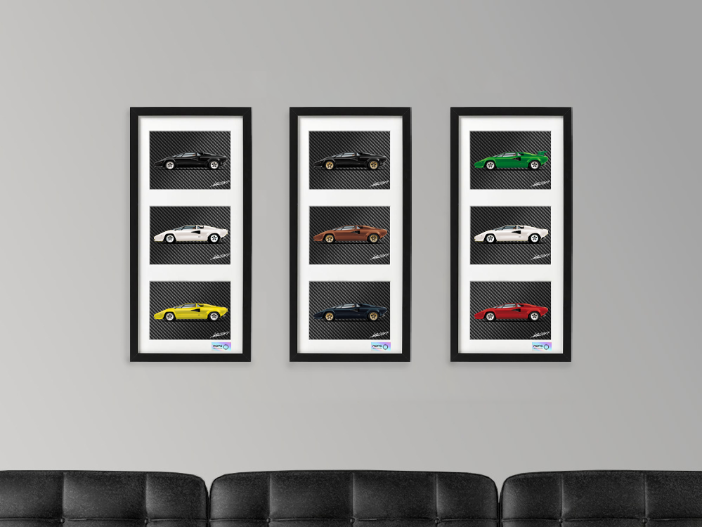 Carbon Poster - MAPS x LARSON - Lamborghini Countach 1979 - Triptych