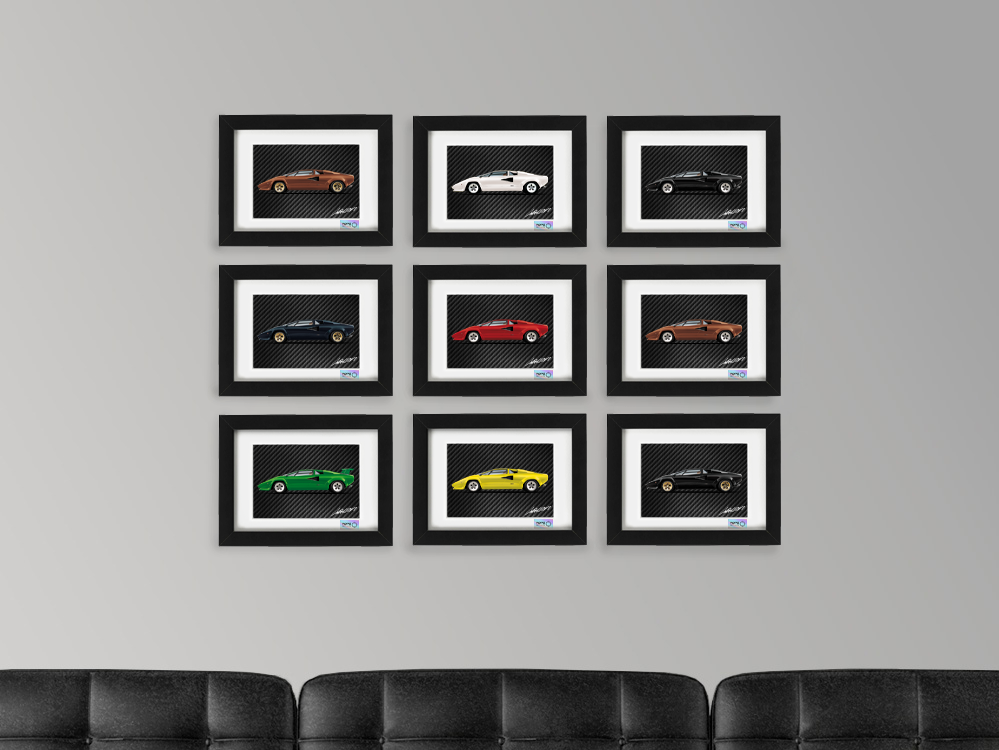 Carbon Poster - MAPS x LARSON - Lamborghini Countach 1979 - Classic